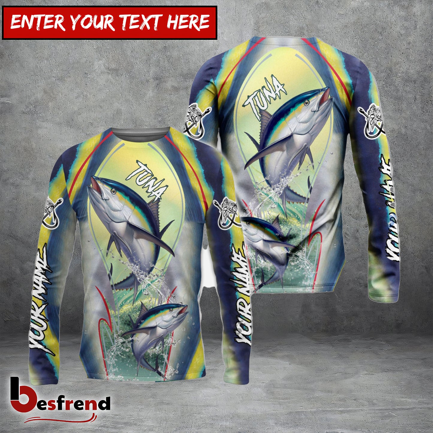 Besfrend Fishing Tuna Customize Name 3D Shirts