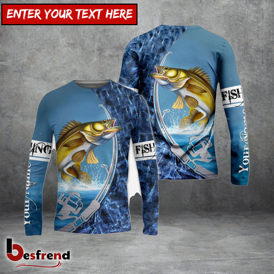 Besfrend Fishing Walleye Ice Custom Name 3D Shirt