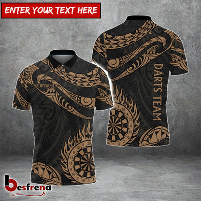 Besfrend Golden Hawaiian Tribal Custom Darts Shirts