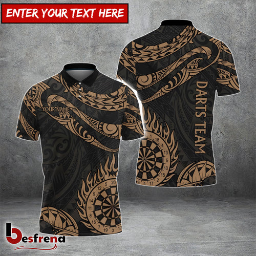 Besfrend Golden Hawaiian Tribal Custom Darts Shirts
