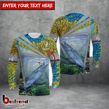 Besfrend Kingfish Fishing Cool Customize Name 3D Shirts