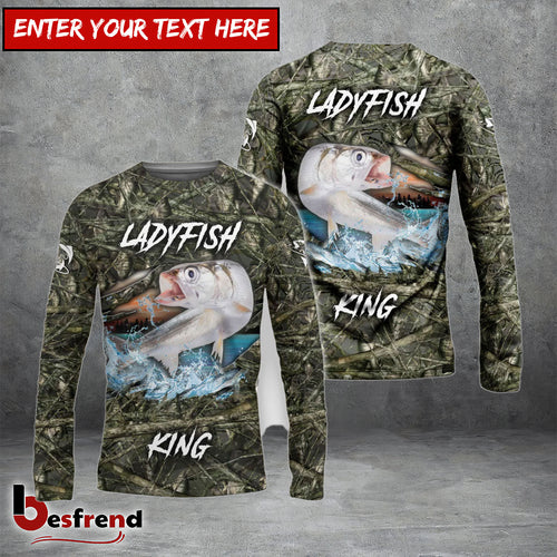 Besfrend Ladyfish Fishing Lure Camouflage Custom Name Shirts