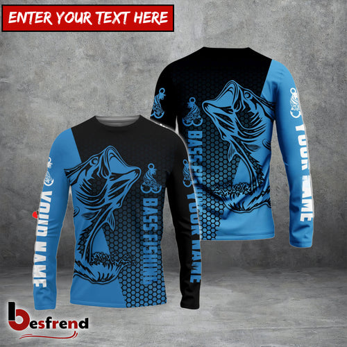 Besfrend Largemouth Bass Fishing Custom Long Sleeve Fishing Shirts