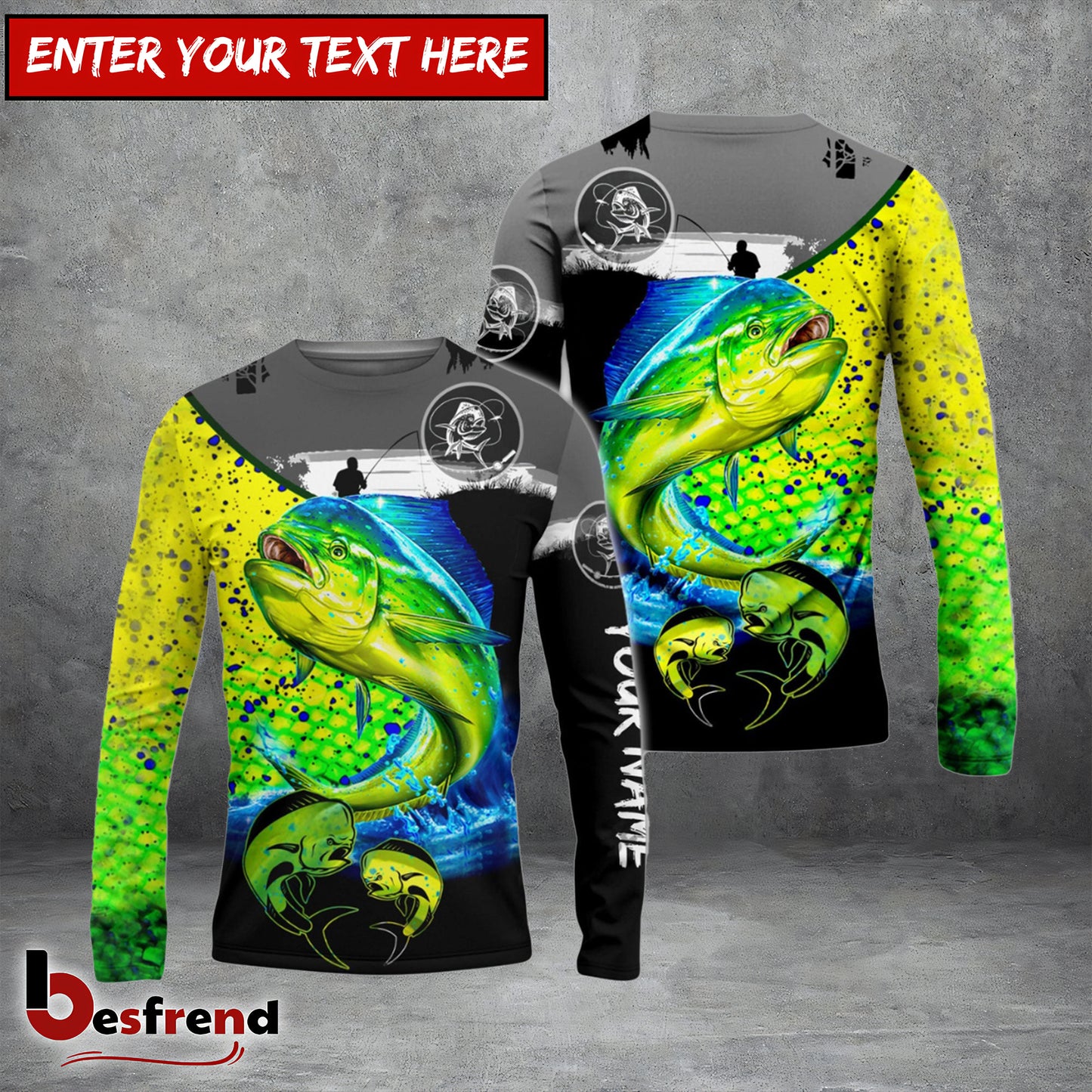 Besfrend Mahi Mahi Fishing Customize Name 3D Shirts