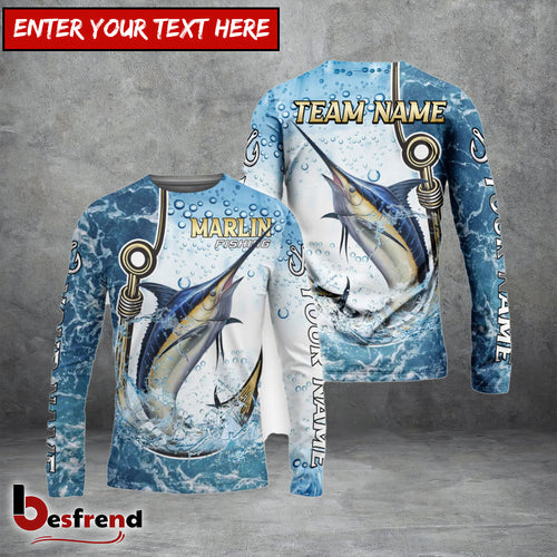 Besfrend Marlin Fishing Golden Hook Graphic Sport Custom Name  Team Name 3D Shirts