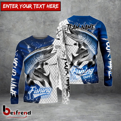 Besfrend Musky Fishing Dark Blue Skin Sport Custom Name  Team Name 3D Shirts