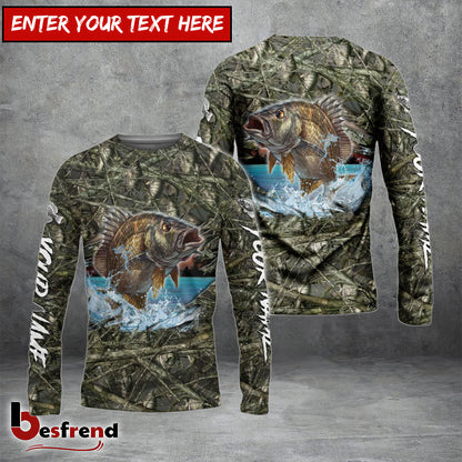 Besfrend Panfish Fishing Camouflage Custom Name Shirts