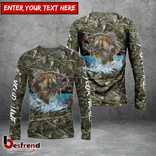 Besfrend Panfish Fishing Camouflage Custom Name Shirts