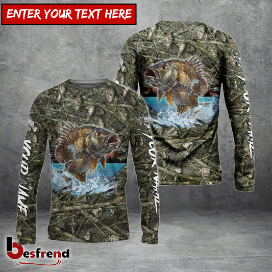 Besfrend Panfish Fishing Camouflage Custom Name Shirts