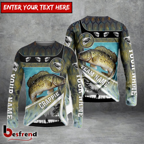Besfrend Personalized Crappie Fishing Art Line Sport Fishing Shirts