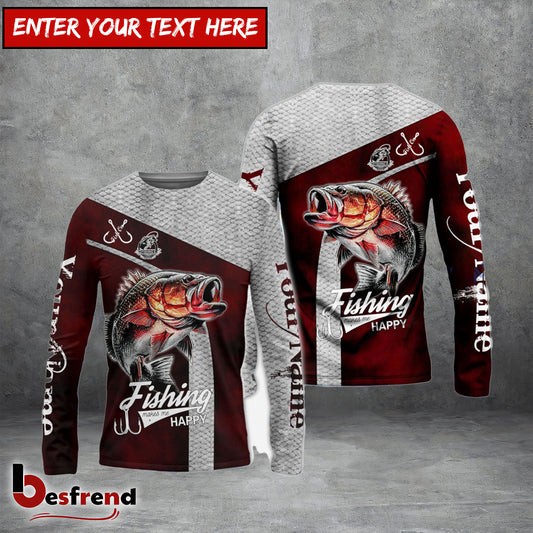 Besfrend Personalized Fishing Red Shirt