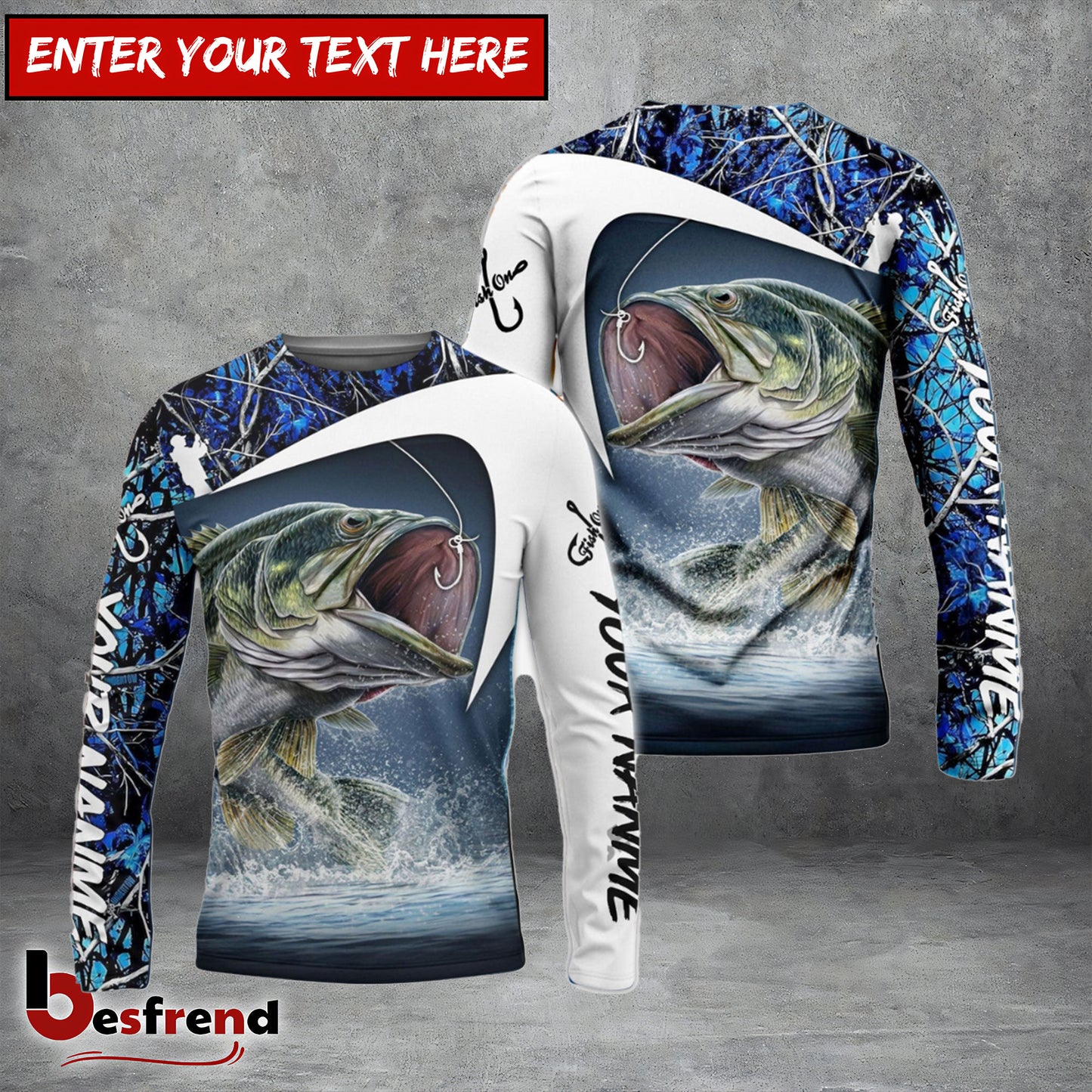 Besfrend Personalized Largemouth Bass Fishing 3D Shirts