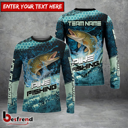 Besfrend Pike Fishing Aqua Strike Custom Name  Team Name 3D Shirts