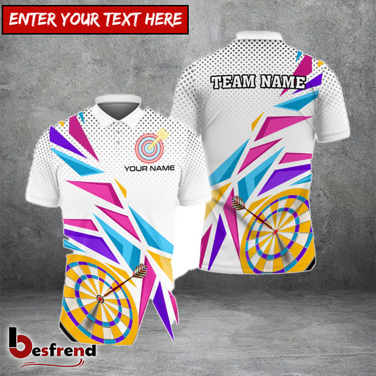 Besfrend Pink Purple Darts Board Personalized Name Team Name 3D Shirt