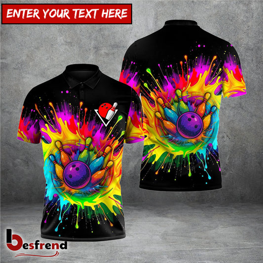 Besfrend Rainbow Bowling Blast Custom Name Team Name 3D Shirt