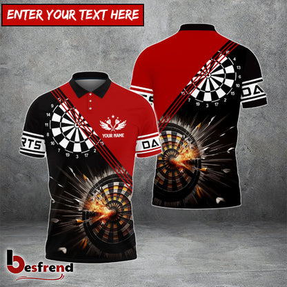 Besfrend Red Darts Personalized Name 3D Shirt