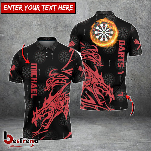 Besfrend Red Dragon Tribal Custom Darts Shirts