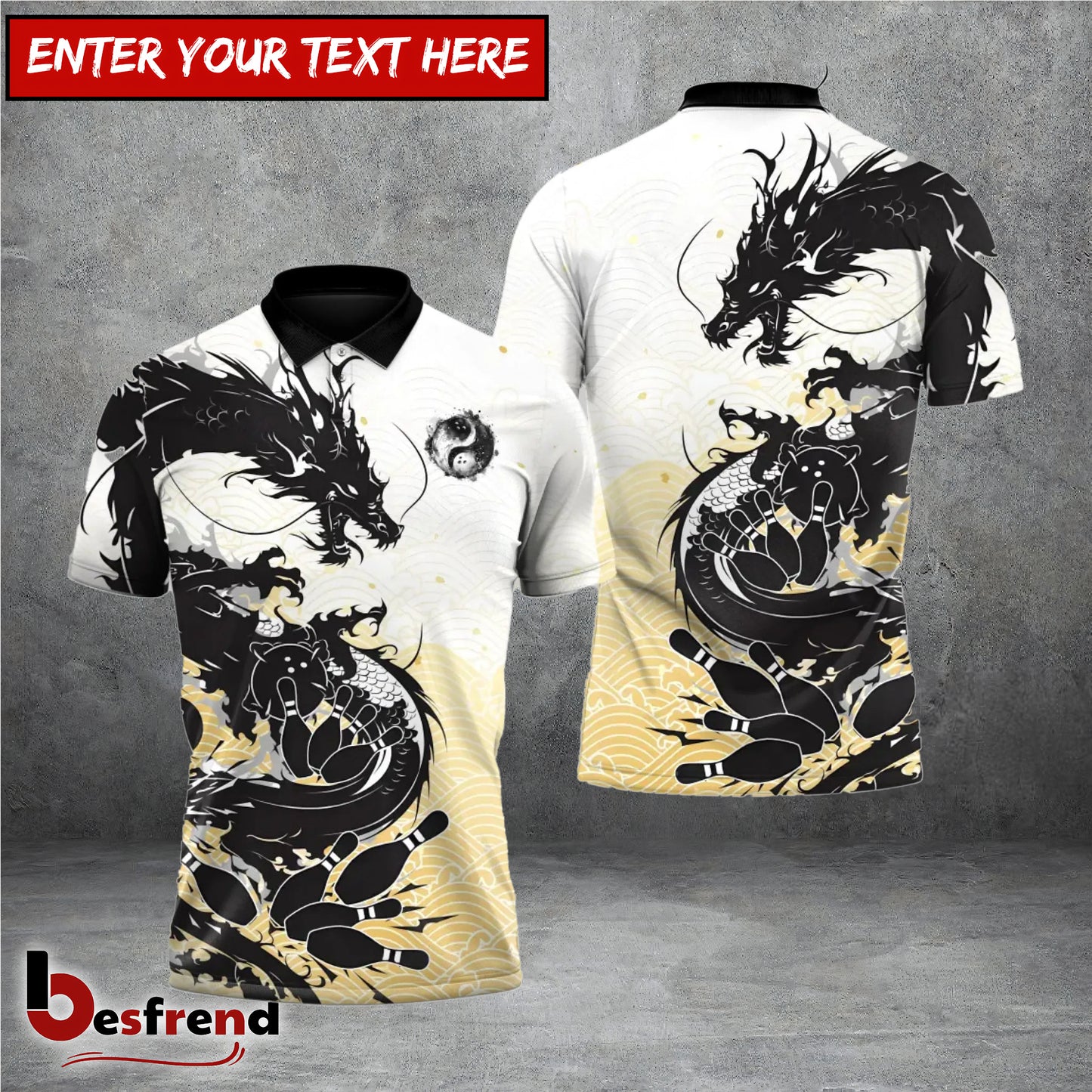 Besfrend Shadow Dragon Bowlings Strike 3D Shirt