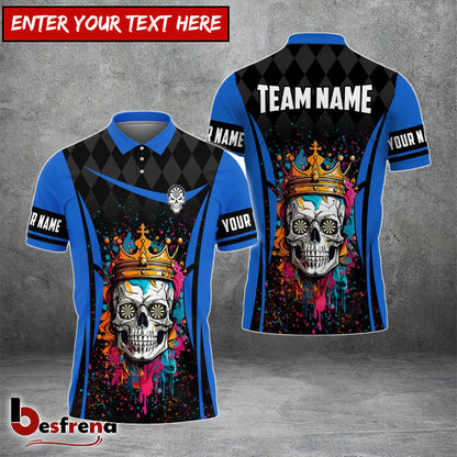 Besfrend Skull King Of Darts Personalized Name Team Name 3D Shirt