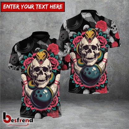 Besfrend Skull  Roses Bowling 3D Shirt
