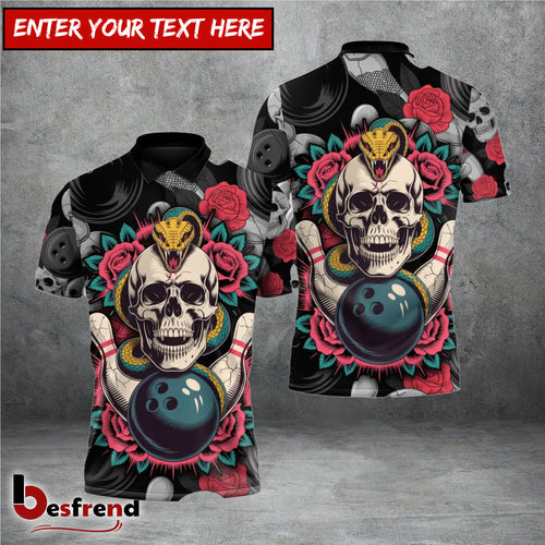 Besfrend Skull  Roses Bowling 3D Shirt