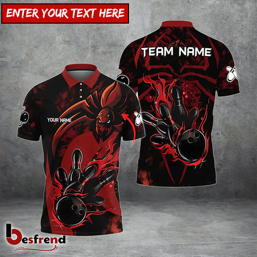 Besfrend Spider Bowling Personalized Name Team Name 3D Shirt  Colors