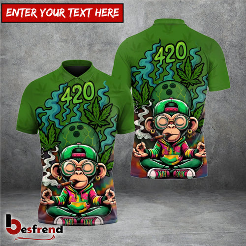 Besfrend Stoner Monkey 20 Bowling 3D Shirt