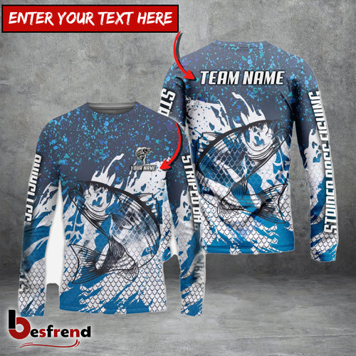 Besfrend Striped Bass Fishing Bluefin Sport Custom Name  Team Name 3D Shirts