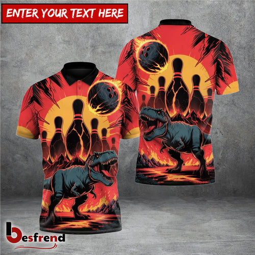 Besfrend T-Rex Bowling Polo – Lava Volcano Custom Team Shirt