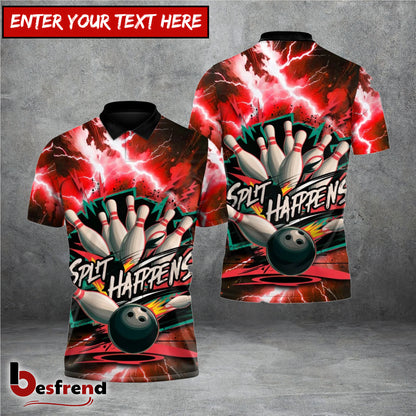 Besfrend Thunder Split Happens Bowling 3D Shirt