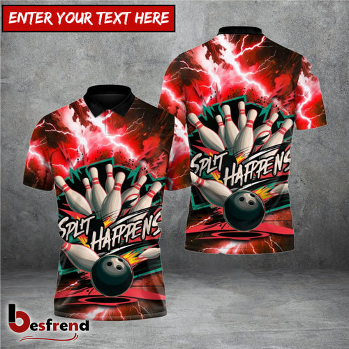 Besfrend Thunder Split Happens Bowling 3D Shirt