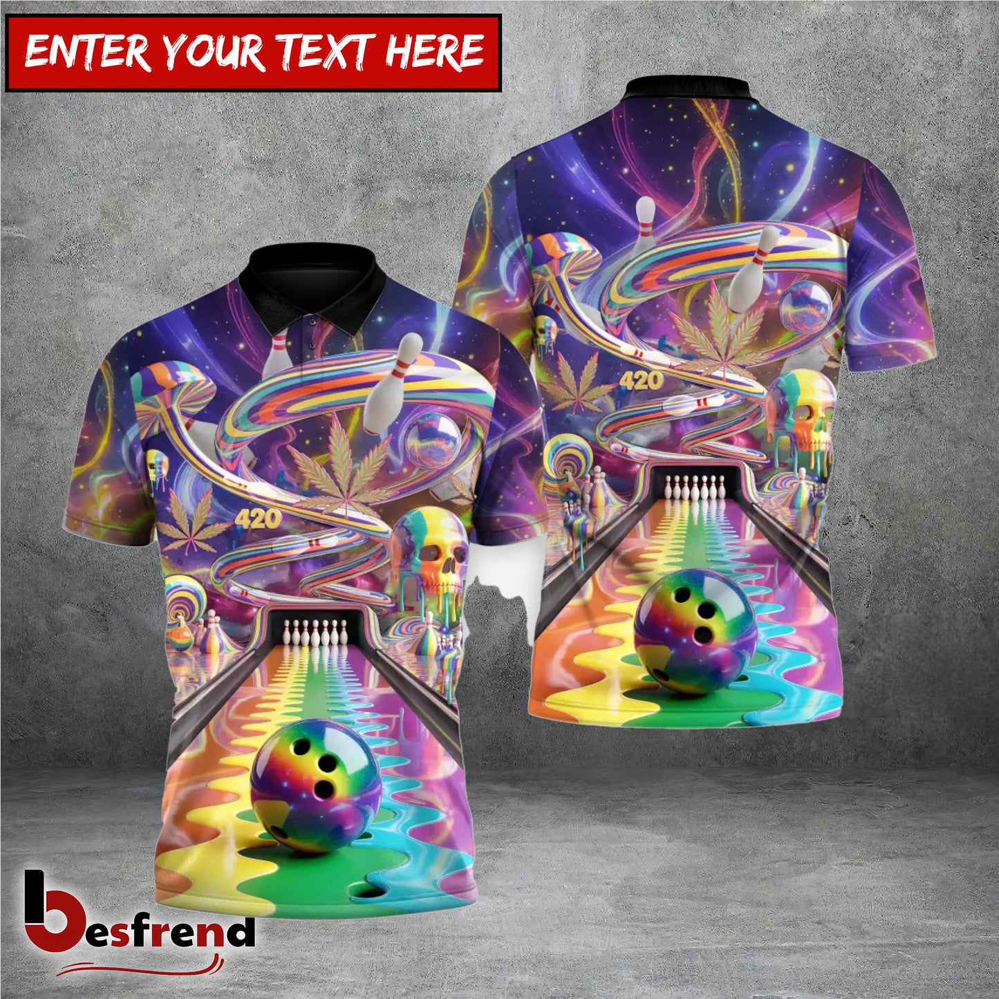 Besfrend Trippy Universe 20 Bowling 3D Shirt
