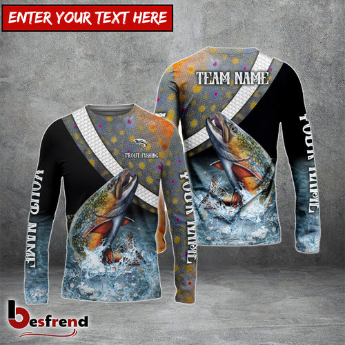 Besfrend Trout Fishing Skin Water Custom Name  Team Name 3D Shirts