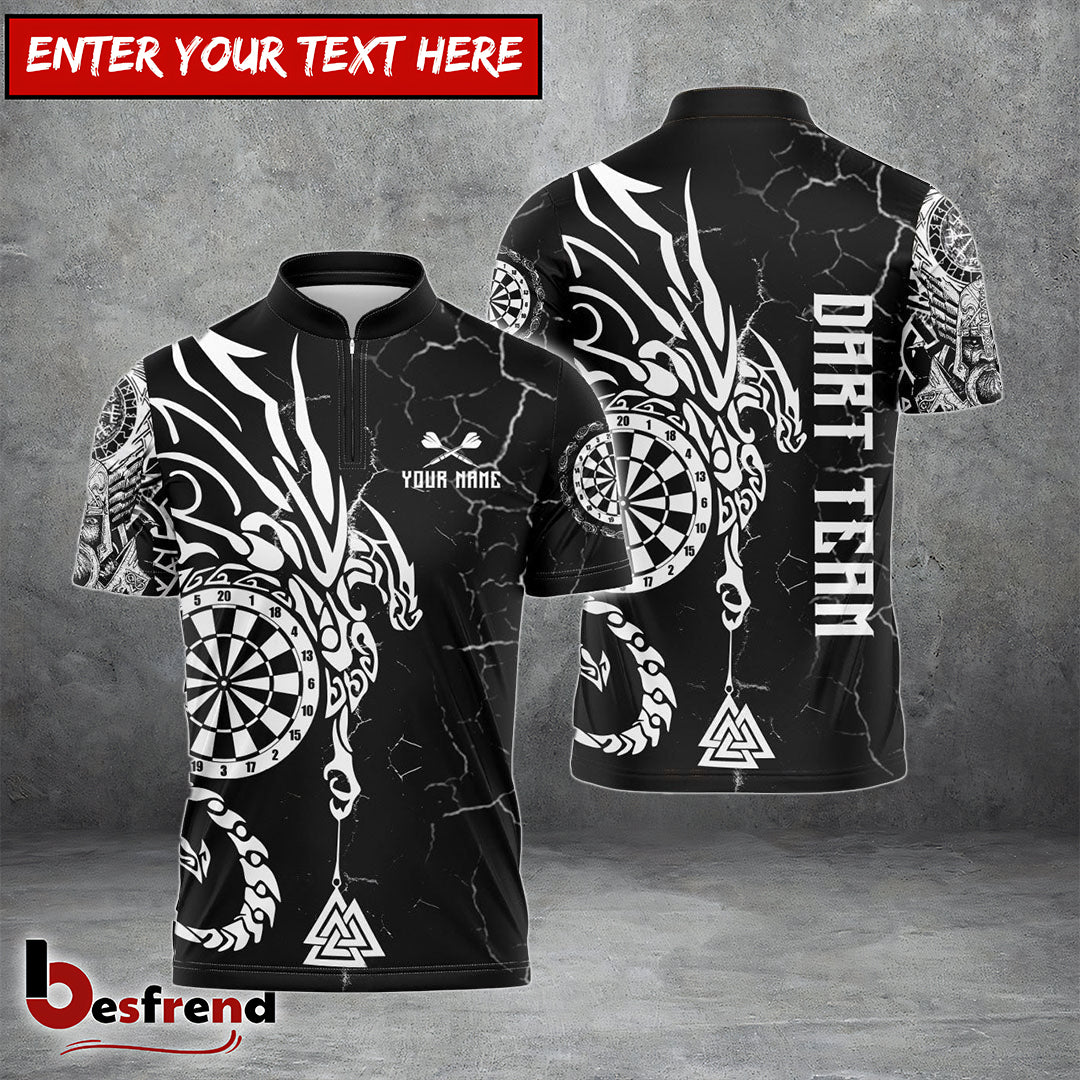 Besfrend Viking Runes Black White Custom Darts Shirts