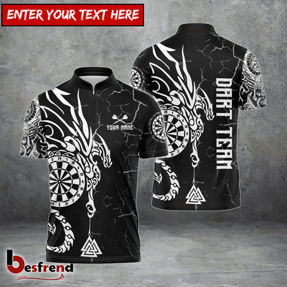 Besfrend Viking Runes Black White Custom Darts Shirts