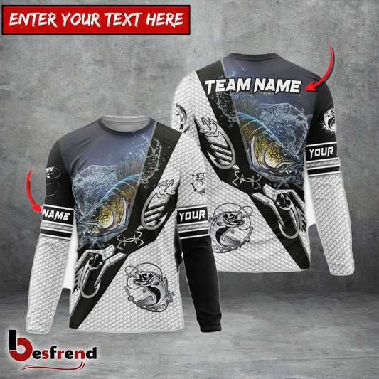 Besfrend Walleye Fishing Target Locked Custom Name  Team Name 3D Shirts