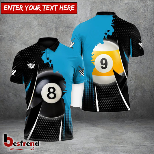 Besfrend  8Ball  9Ball Billiards Blue 3D Shirt
