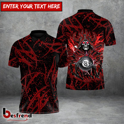 Besfrend  8 Ball Billiards Skull Emperor 3D Shirt