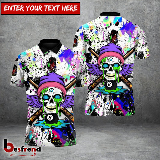 Besfrend  8 Ball Billiards Skull Havoc 3D Shirt