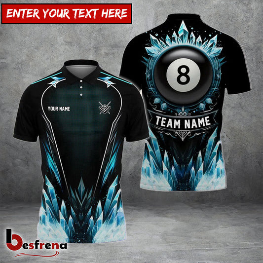 Besfrend  Billiards 8-Ball Stone Personalized Name Team Name Shirt