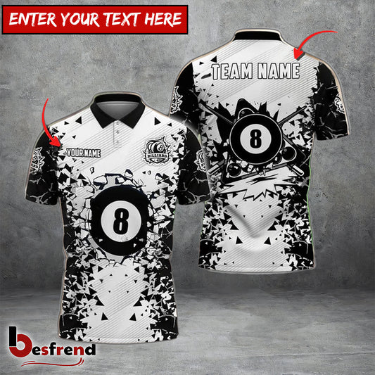 Besfrend  Billiards 8 Ball Crack Pattern Personalized Shirt