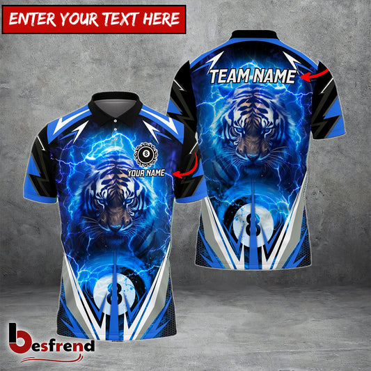 Besfrend  Billiards 8 Ball Thunder Tiger Personalized Name Team Name Shirt