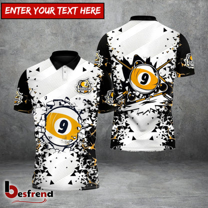 Besfrend  Billiards 9 Ball Crack Pattern Personalized Shirt