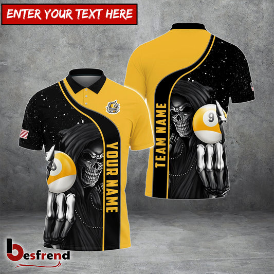 Besfrend  Billiards 9 Ball Reaper USA Personalized Name Team Name 3D Shirt