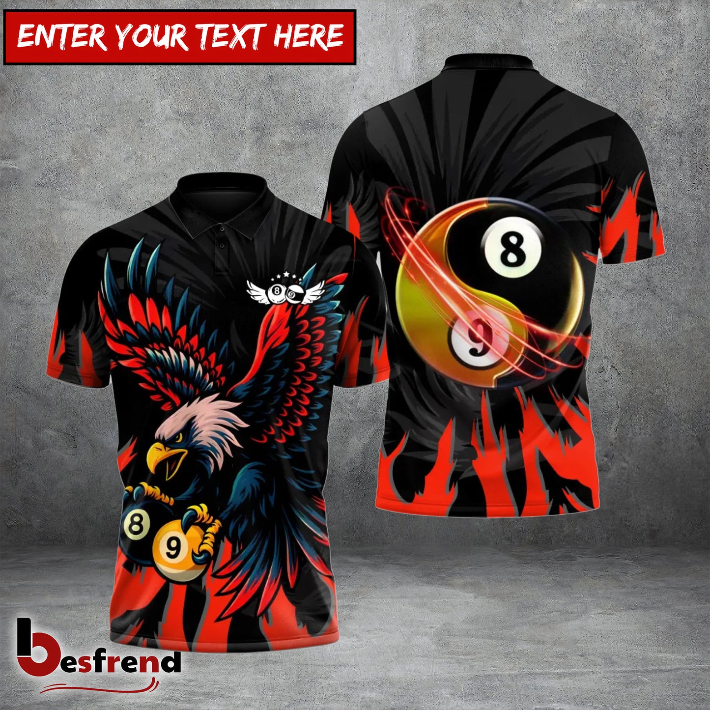 Besfrend  Billiards Ball 89 Yinyang 3D Shirt