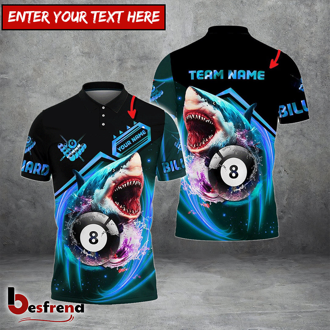 Besfrend  Billiards Ball 8 Bling Pool Shark Personalized Name Team Name 3D Shirt S