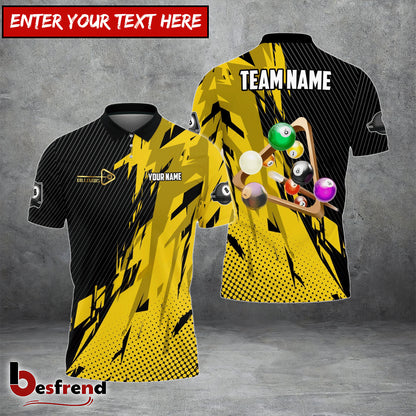 Besfrend  Billiards Ball 8 Champion Personalized Name Team Name Unisex Shirt  6 Colors