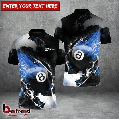 Besfrend  Billiards Ball 8 Comic Fire Skull 3D Shirt