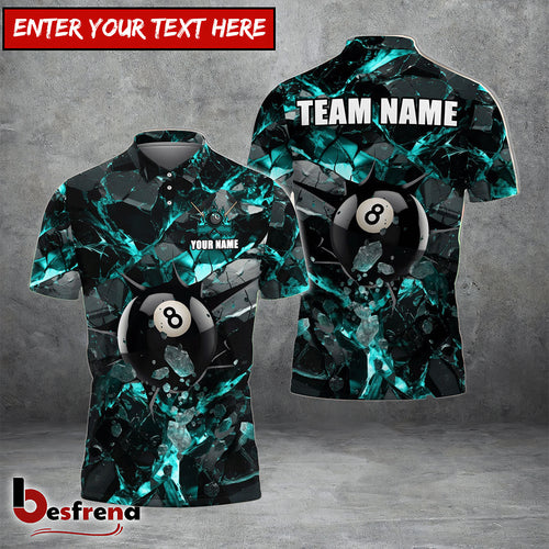 Besfrend  Billiards Ball 8 Dark Material Personalized Name Team Name Unisex Shirt  6 Colors