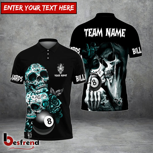 Besfrend  Billiards Ball 8 Day Of The Death Personalized Name Team Name Unisex Shirt  4 Colors